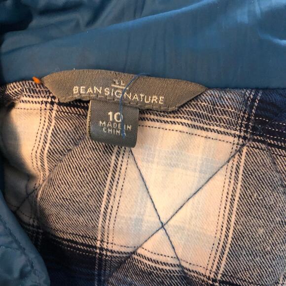 LL Bean Signature Womens Quilted Midweight jacket Teal Blue Sz 10 - Picture 7 of 9